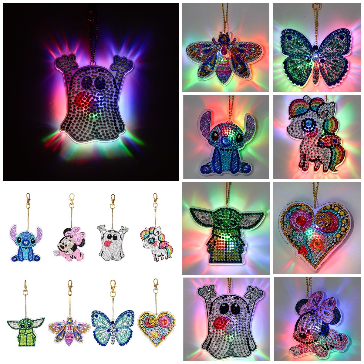 

2pcs Tap Luminous Double Sided - 5D DIY Craft Keychain, 05, 501 Original