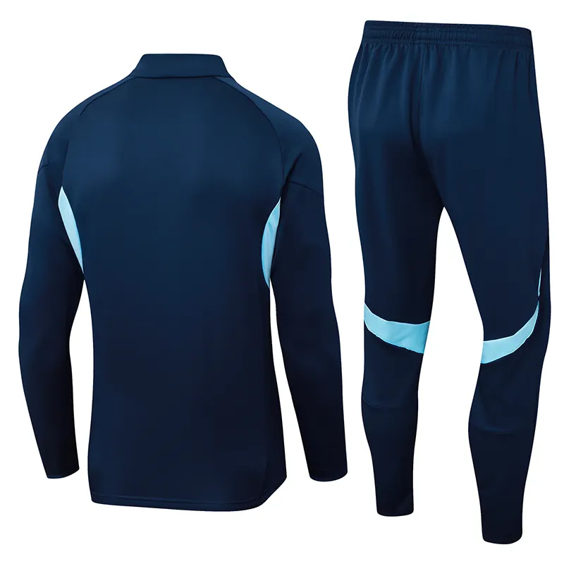 2025/2026 Arsenal Half-Pull Training Suit Royal Blue Football Shirt 1:1 Thai Quality Set