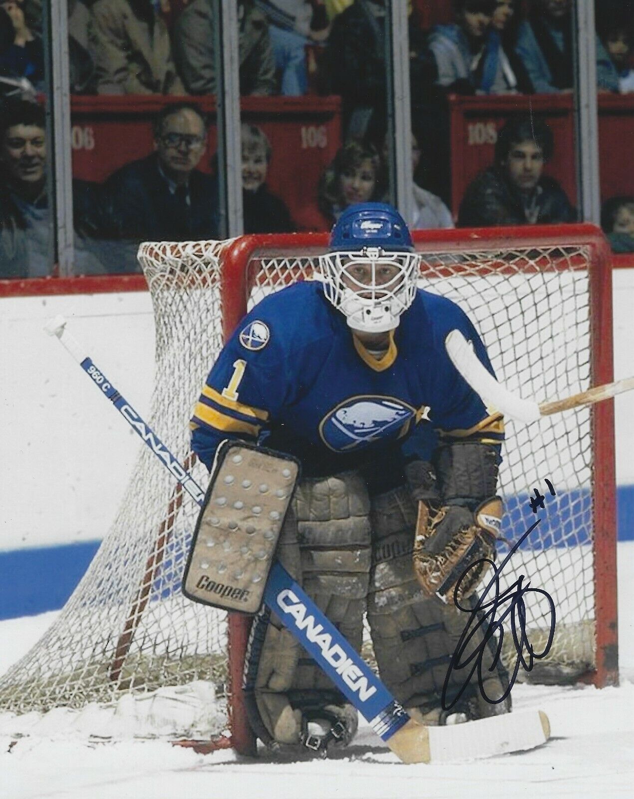 Autographed 8x10 JACQUES CLOUTIER Buffalo Sabres Photo Poster painting - w/COA