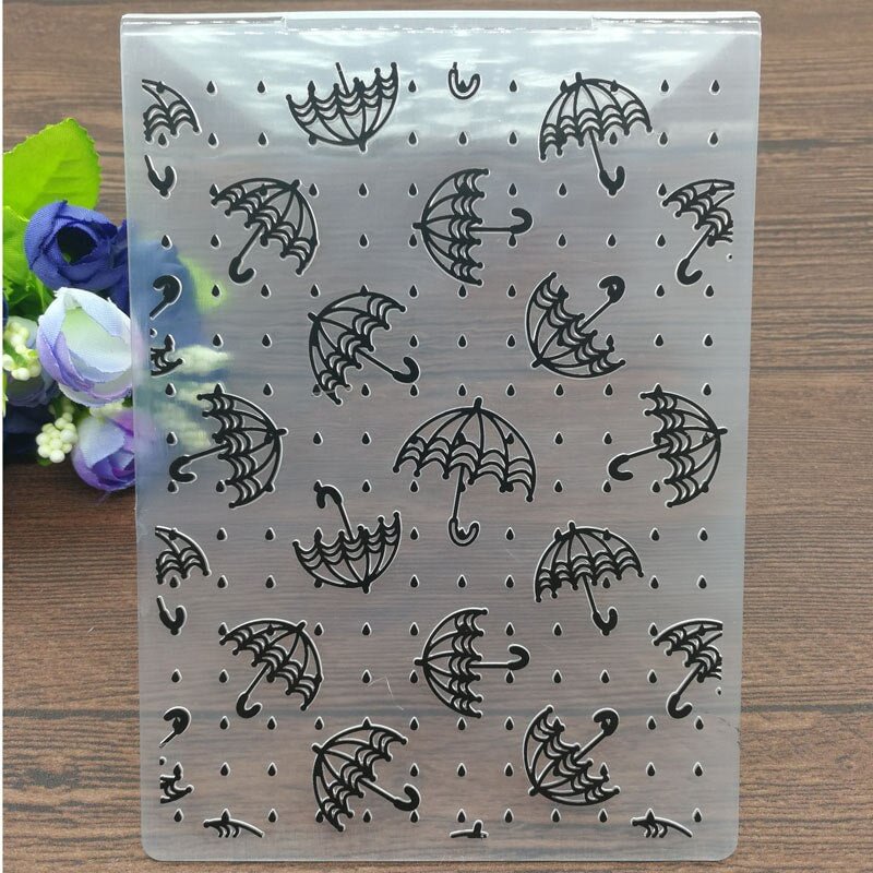 Umbrella Plastic Embossing Folder For Scrapbook DIY Album Card Tool Plastic Template