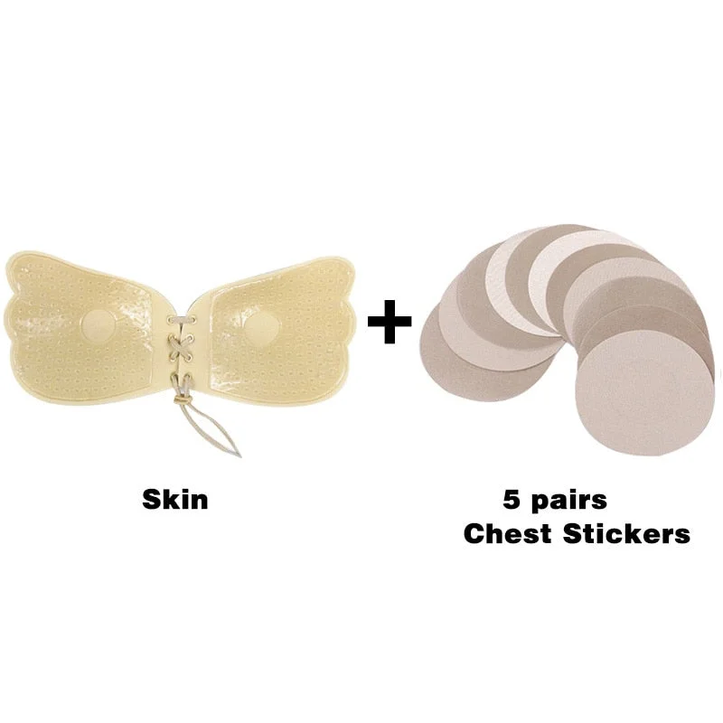 Women Invisible Bra Super Push Up Seamless Self-Adhesive Sticky Wedding Party Front Strapless A B C D Cup Fly Bra