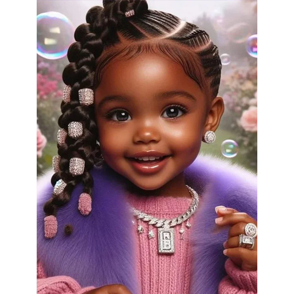 4pcs Diamond Painting - Full Round Drill - Girl(Canvas|30*40cm)