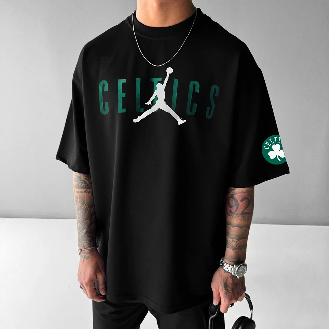 Unisex Casual Short Sleeve T-Shirt Boston Celtics T-Shirt、、URBENIE