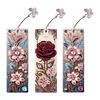 (US Local)3Pcs Special Shape Flowers 5D DIY Diamond Painting Bookmark for Book Lovers