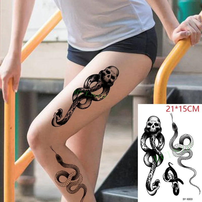 Waterproof Temporary Tattoo Stickers on Body Tribal Totem Fake Tatto Flash Tatoo Back Leg Arm belly big size for Women Men girl