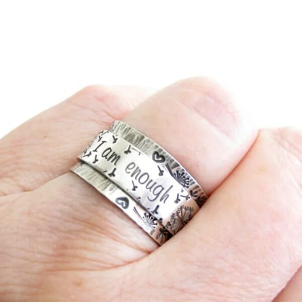 🔥Last Day 75% OFF🎁&rdquo;I Am Enough&rdquo; Meditation Dandelion Ring
