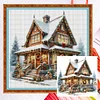 Christmas Cottage-11CT Counted Cross Stitch 50*50cm/19.69*19.69in