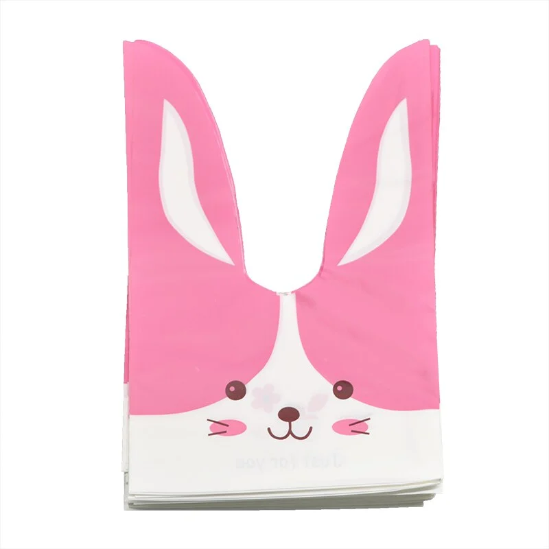 25pcs Bunny Cookies Bags Candy Biscuit Packaging Bag Birthday Wedding Favors Candy Gift Bags Easter Party Decoration Supplies
