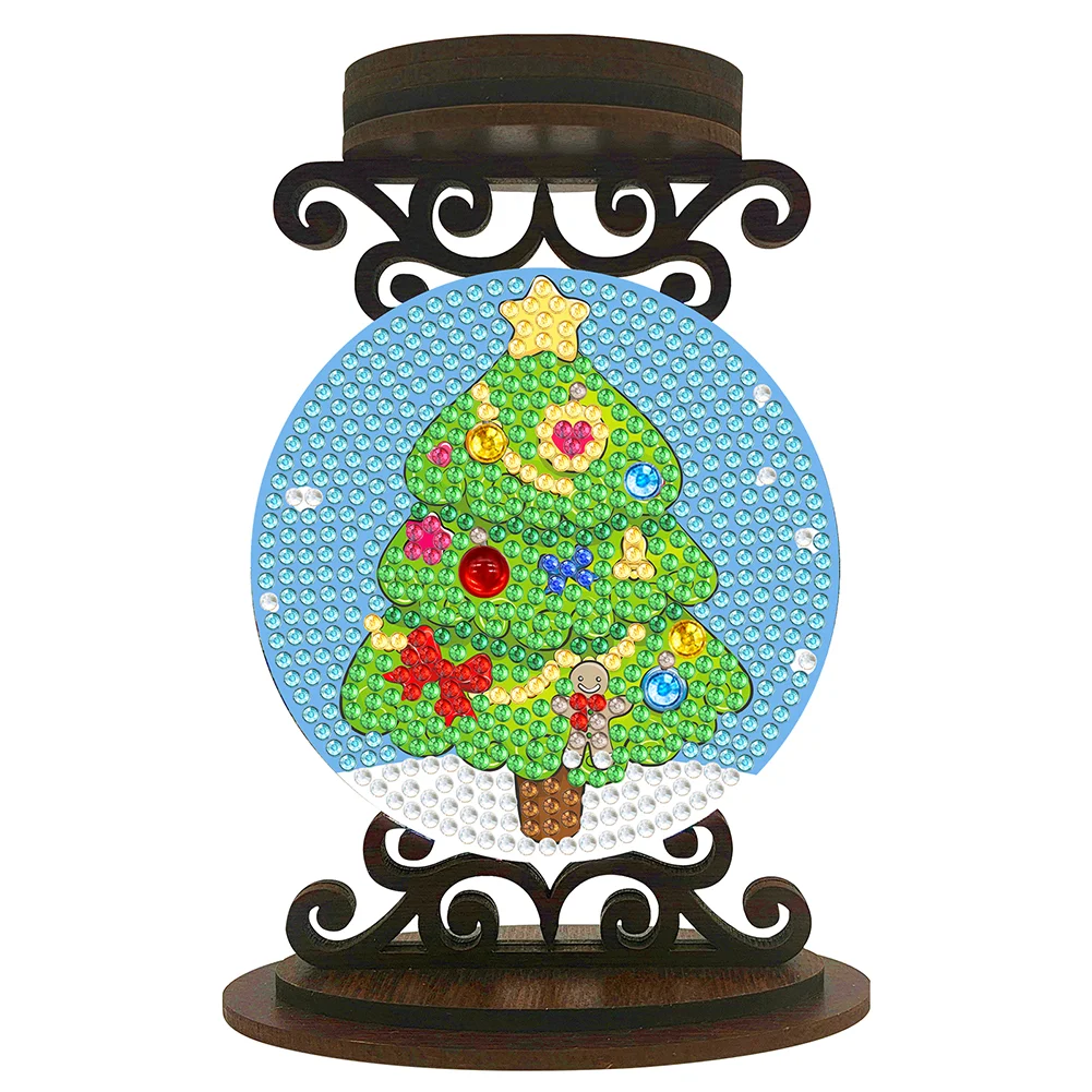 DIY Xmas Tree Diamond Painting Candle Holder Ornaments Aromatherapy Candle Holder