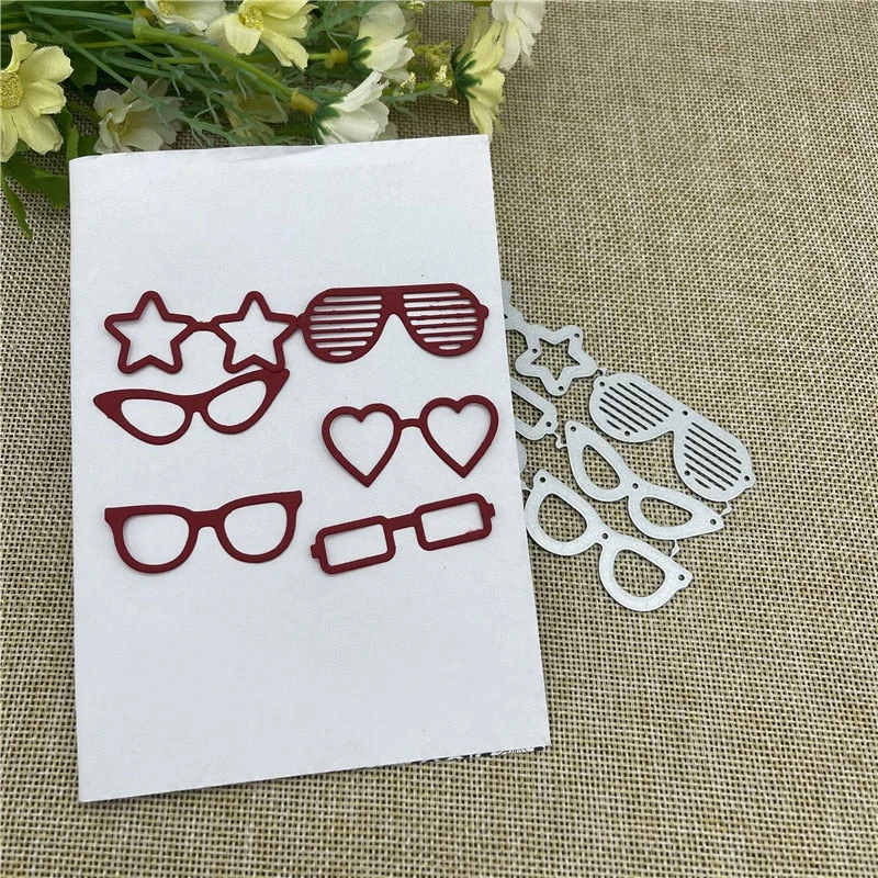 Glasses set Metal Cutting Dies Stencils For DIY Scrapbooking Decorative Embossing Handcraft Die Cutting Template