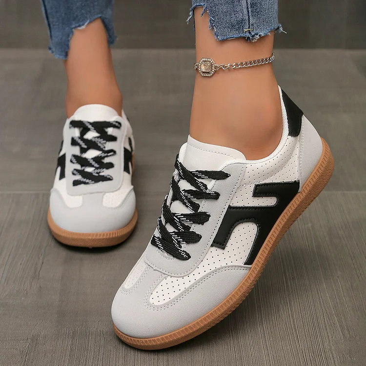 Thick-soled Comfortable Board Shoes Women's Casual Shoes Low-top Lace-up Flat Trendy Shoes 1688 Stunahome.com