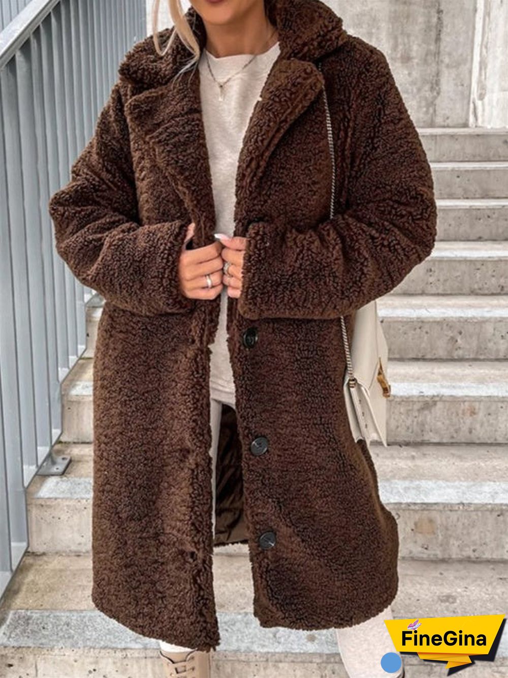 Women's  Long Sleeve V-neck Button Coats Tops