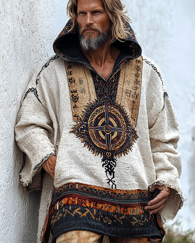 Men's Viking Compass 3D Embroidered Hooded Sweatshirt e6a9