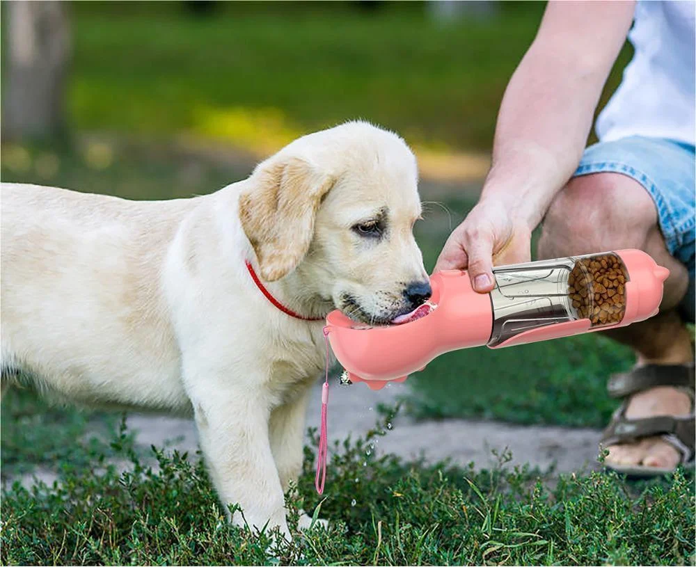 3-in-1 Pet Travel Bottle: Hydration, Feeding & Waste Solution