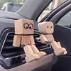 Shaking Wooden Man Figurine Handmade Car Ornaments Action Figure Creative Gifts