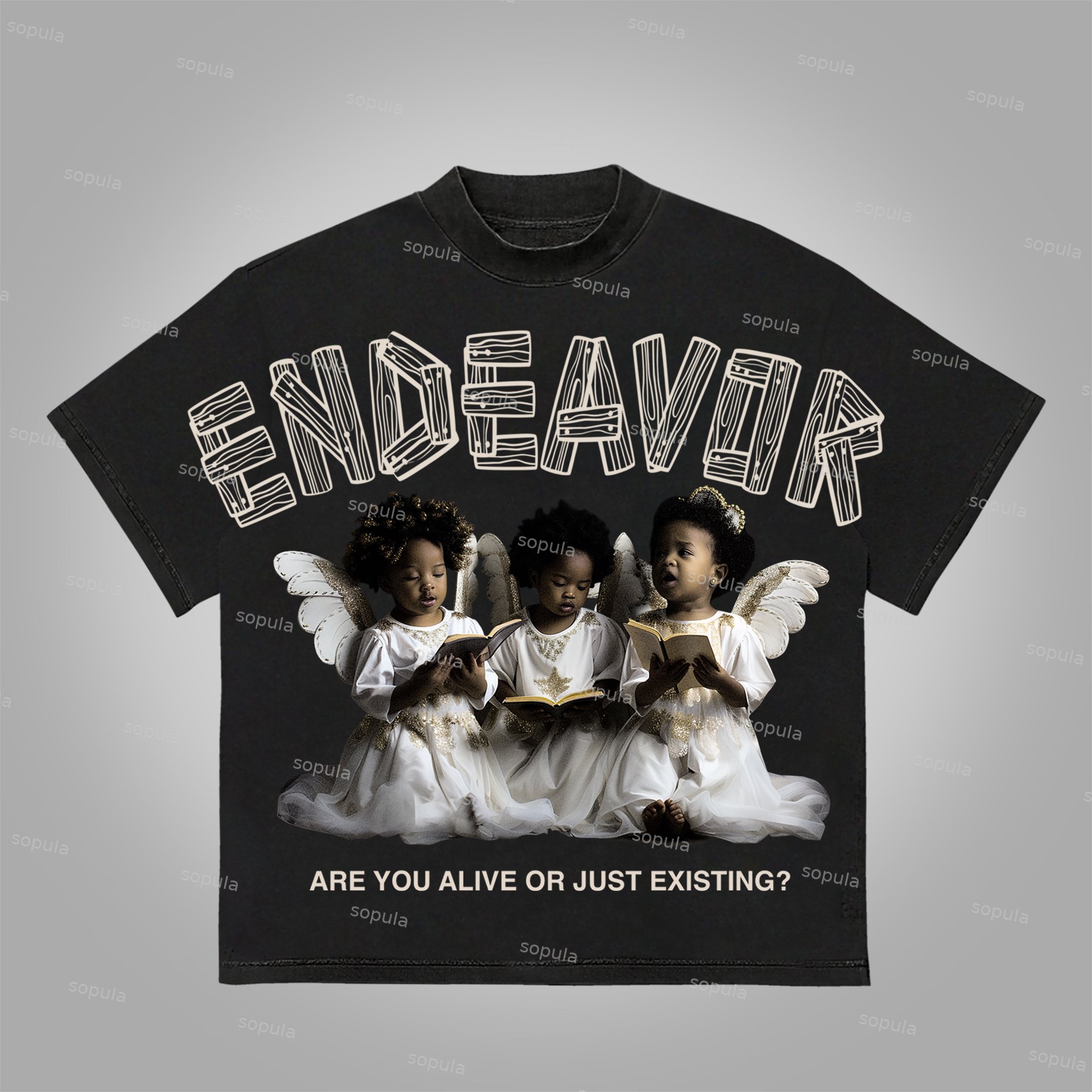 Sopula Are You Alive Or Just Existing Printed Graphics Cotton T-Shirt