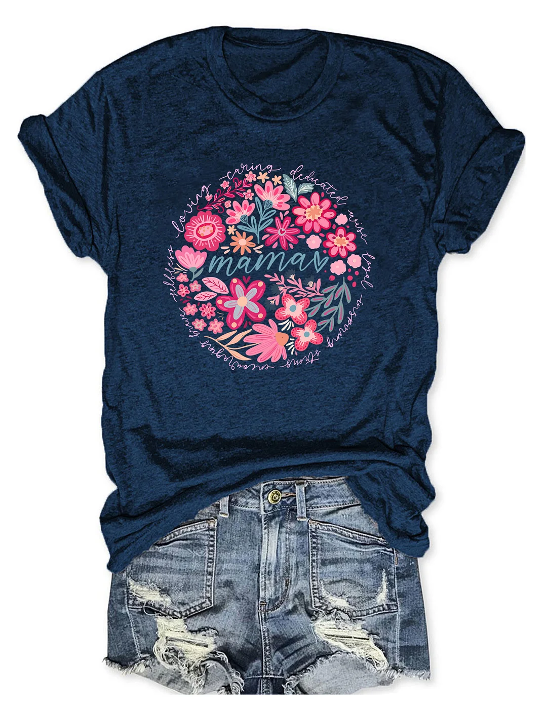 Boho Floral Mama T-shirt