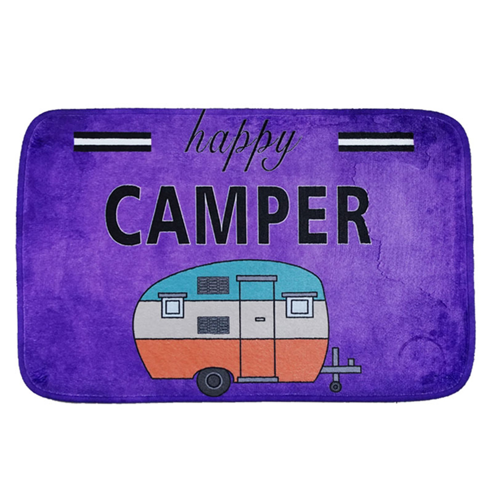 

Car Printed Soft Flannel Floor Mat Bathroom Absorbent Non-slip Rug (Purple, 501 Original