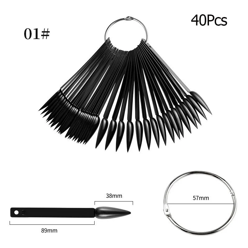 Color Card False Nail Tips Fan Transparent White Fake Nail Tips  Nail Art Practice Display Design Tools-Nail Inspo