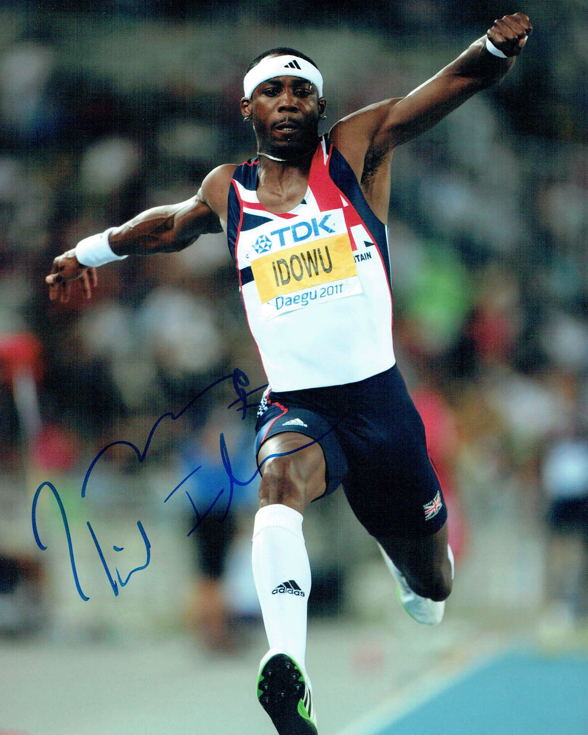 Phillips IDOWU Signed 10x8 Photo Poster painting 1 Autograph AFTAL COA GB Olympic Triple Jump