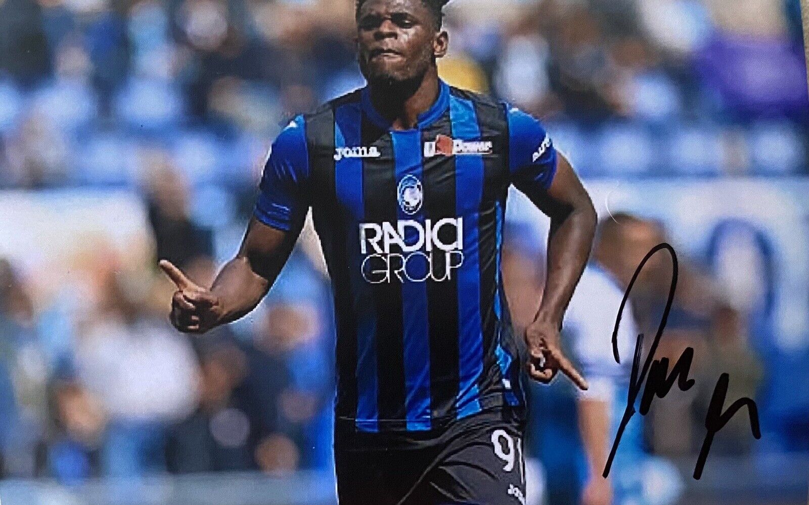 Duvan Zapata Genuine Hand Signed Atalanta B.C. 6X4 Photo Poster painting, See Proof, 2