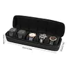5 Slots Watch Travel Case Roll Soft Foam Pillows Fit Up To 61mm Face Size Watch
