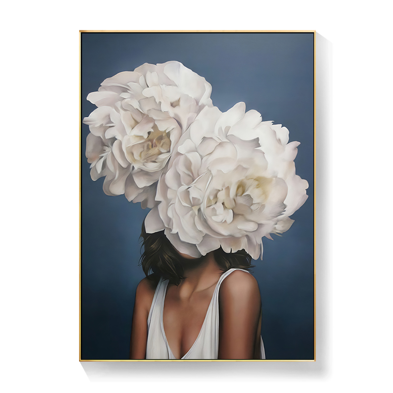 Nordic Modern Figure Lady Head Flower Picture Home Decor Nordic Canvas Painting Wall Art Posters and Prints for Room  Decor
