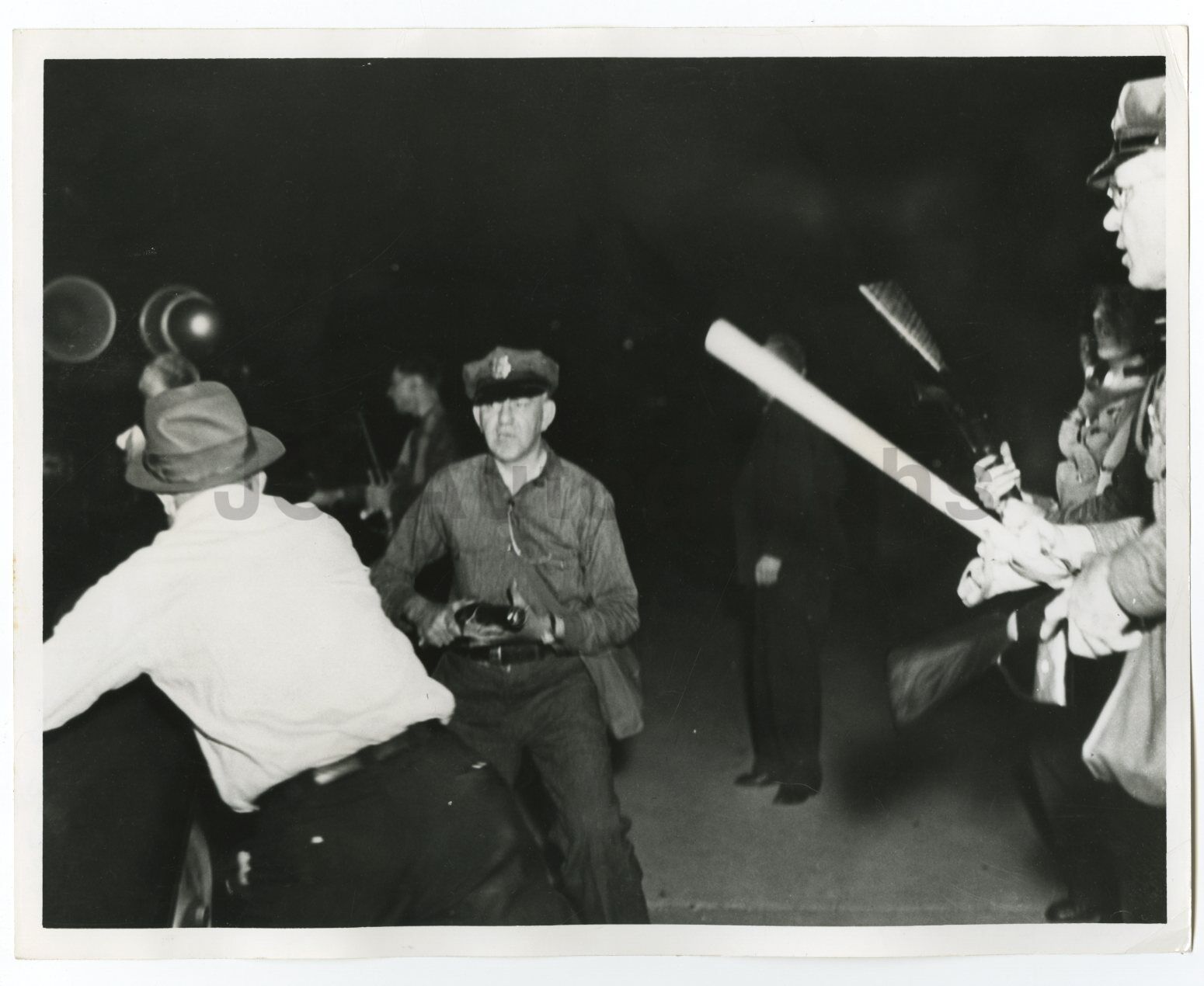 US Labor Strikes - Pickets vs Police - Vintage 8x10 Photo Poster painting - Youngstown, OH