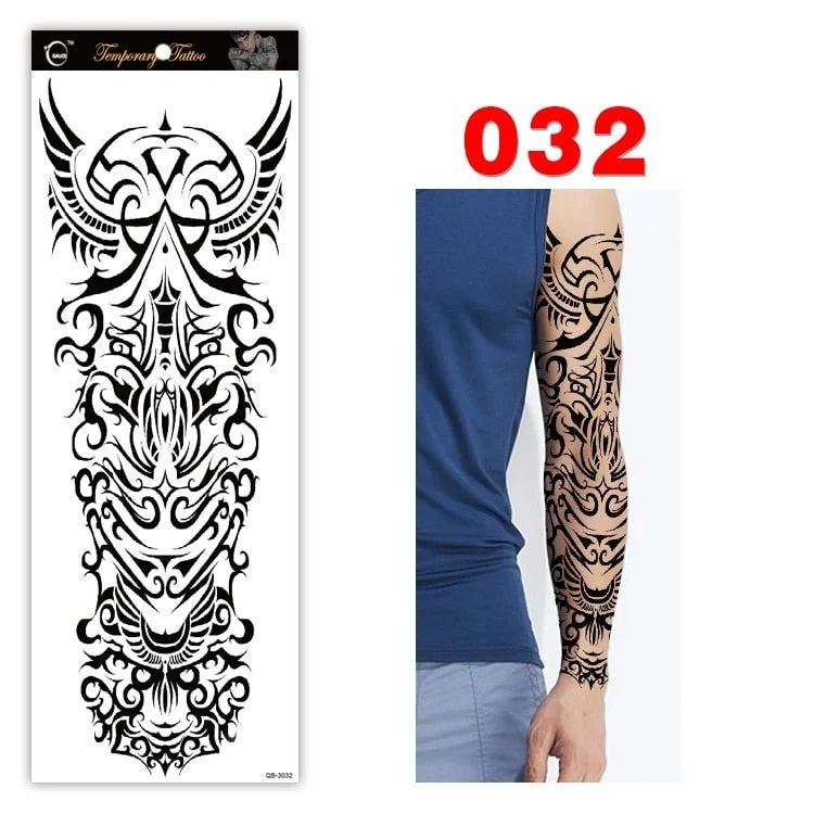 Full Arm Series Temporary Tattoo Full Arm Tattoo Sticker Lasting Waterproof Sweat Flower Arm Full Arm Tattoo Big Picture Sticker