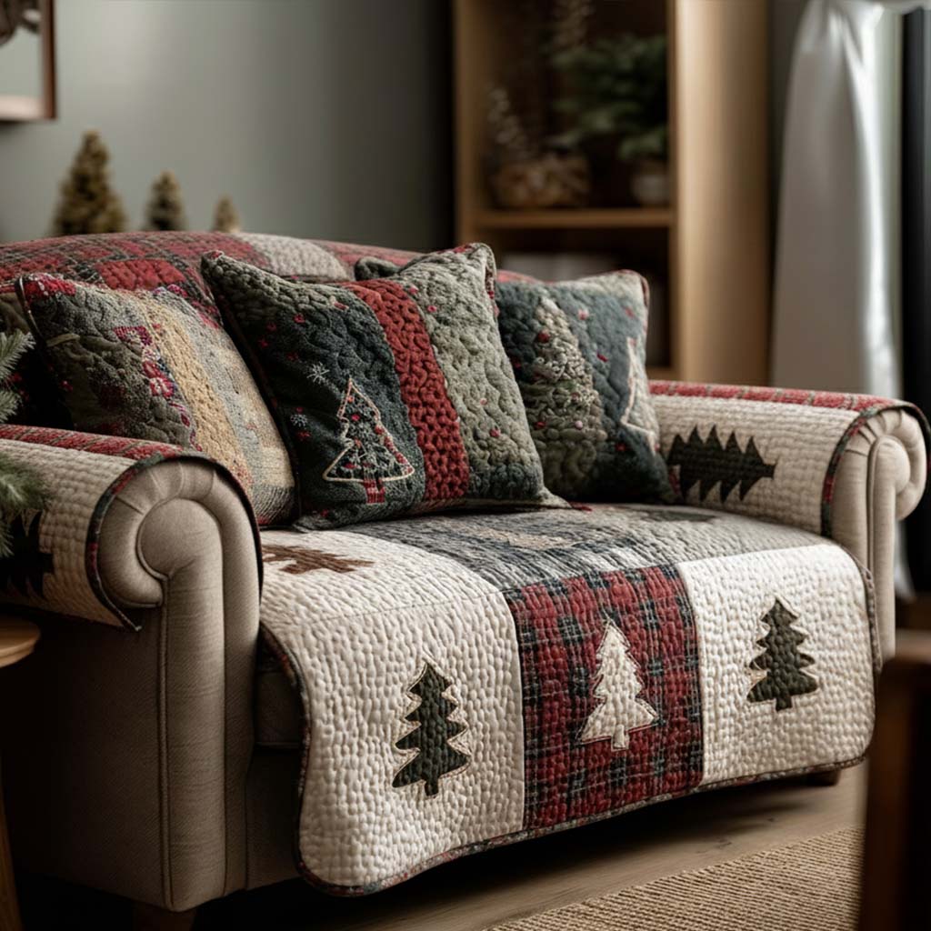 Forest Sparkle Quilted Sofa Cover NCU0NT11260 everthome