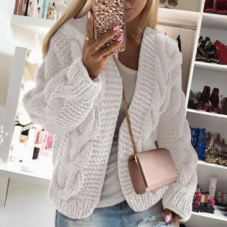 Mayoulove Winter short knitting cardigan-Mayoulove