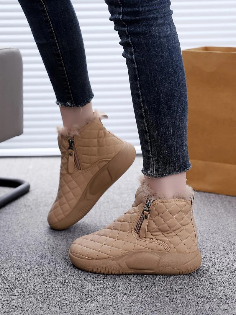 New Thick Sole Women's Shoes, Fleece Lined Fashion Warm Short Boots, Comfortable Soft Bottom Casual Sports Sneakers New Thick Sole Women's Shoes, Fleece Lined Fashion Warm Short Boots, Comfortable Soft Bottom Casual Sports Sneakers