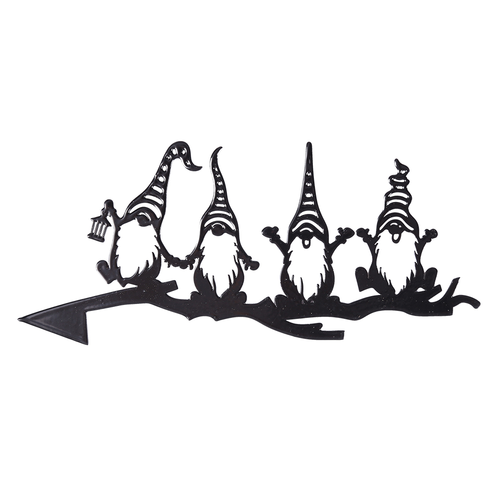 

Metal Iron Gnome with Lattern Silhouette Pendant Craft Garden Wall Decor, 501 Original