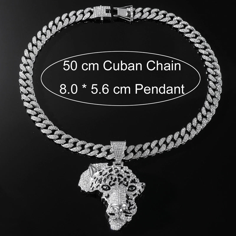 Hip-hop Color Block Alloy Inlay Rhinestones Men’s Pendant Necklace