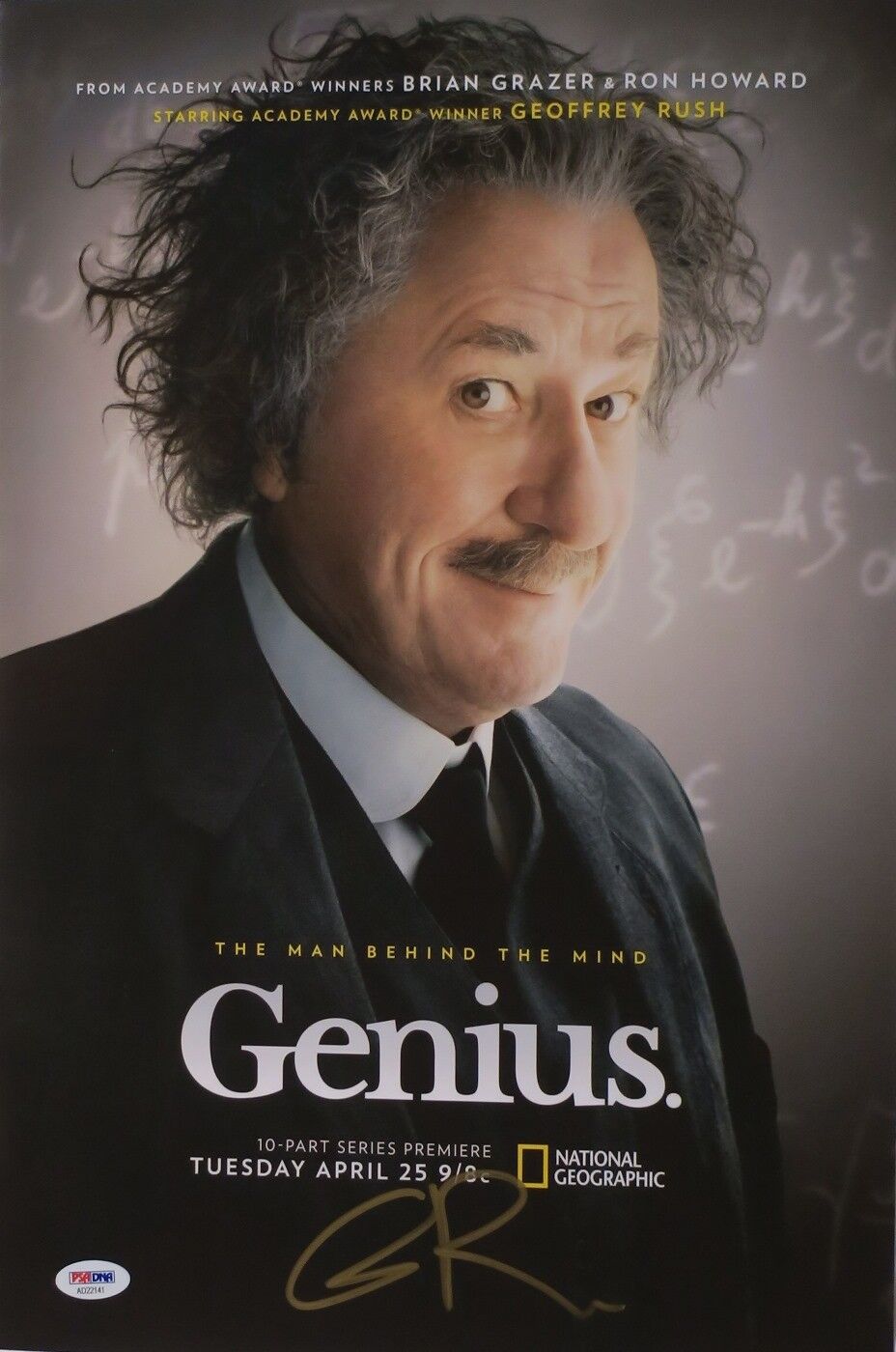 Geoffrey Rush Signed Genius Authentic Autographed 12x18 Photo Poster painting PSA/DNA #AD22141