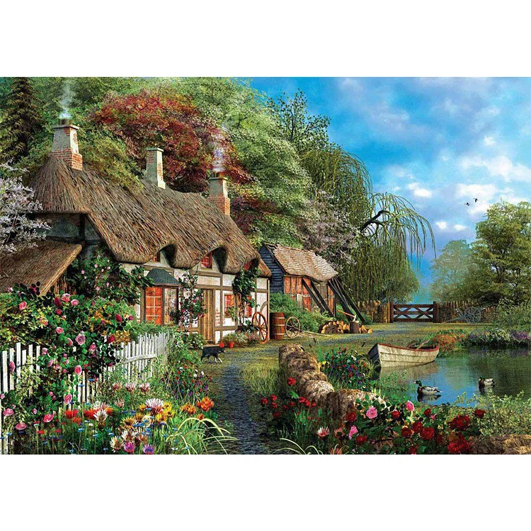 Country House 14CT Counted Cross Stitch 55*40CM