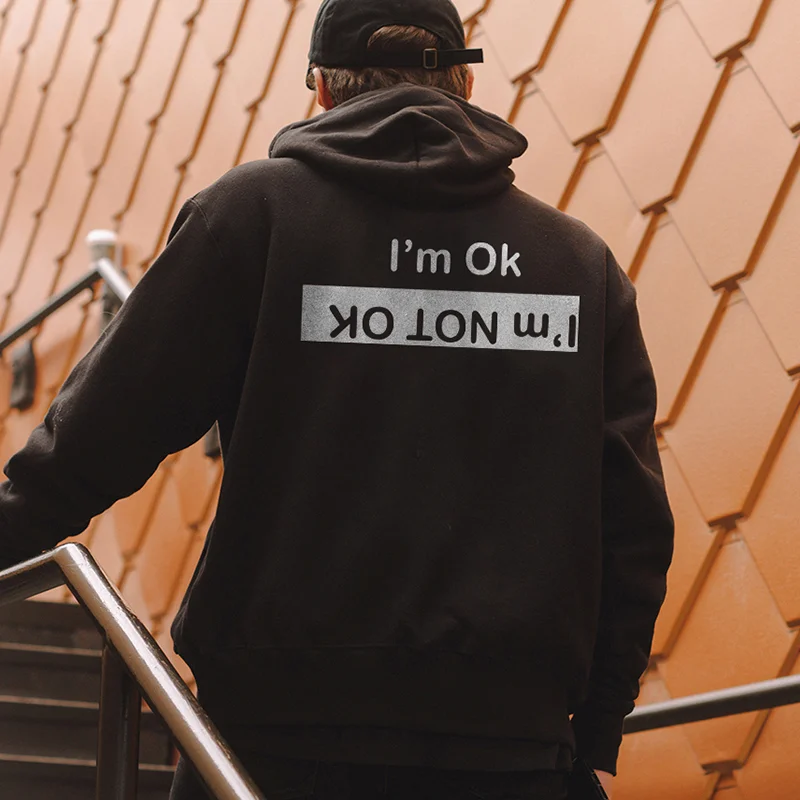 I'm Ok I'm Not Ok Printed Hoodie - Krazyskull