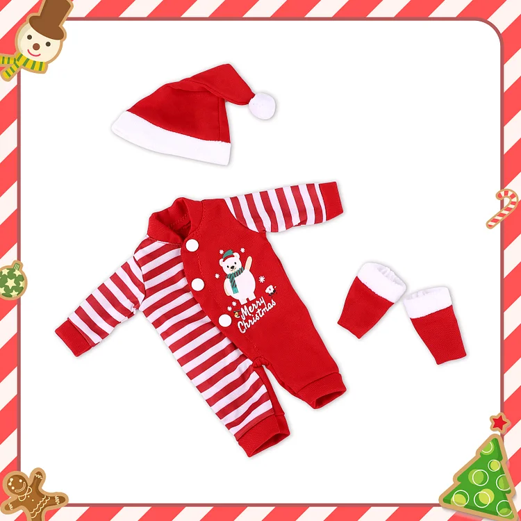 🔔[Christmas Celebration] For 12" Reborn Baby Doll Clothing 3-Pieces Set Accessories