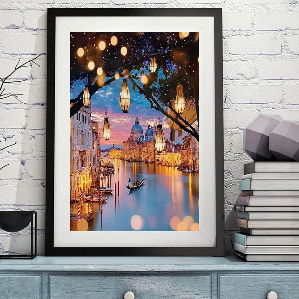 Diamond Painting - Full Round Drill - Town River(30*40cm)