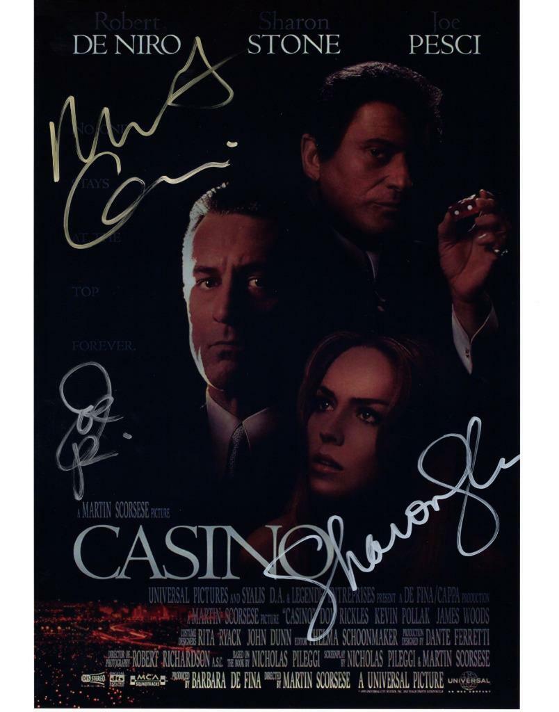 Joe Pesci Sharon Stone DeNiro autographed 11x14 Picture Photo Poster painting signed Pic COA