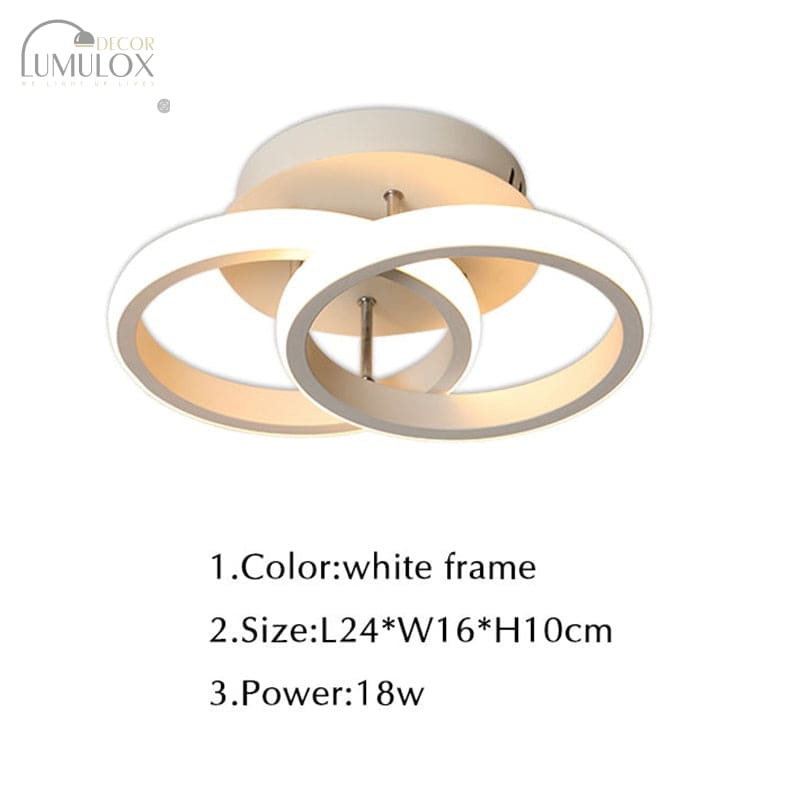 Nordic Circular White Led Ceiling Lights For Living Room Dining Rings Lamps Kitchen Bedroom Type