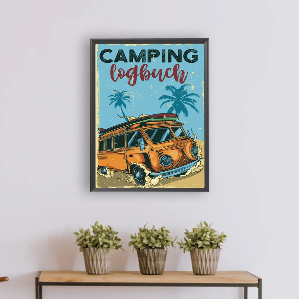 Full Round Diamond Painting 30*40cm - Summer Atmosphere Car