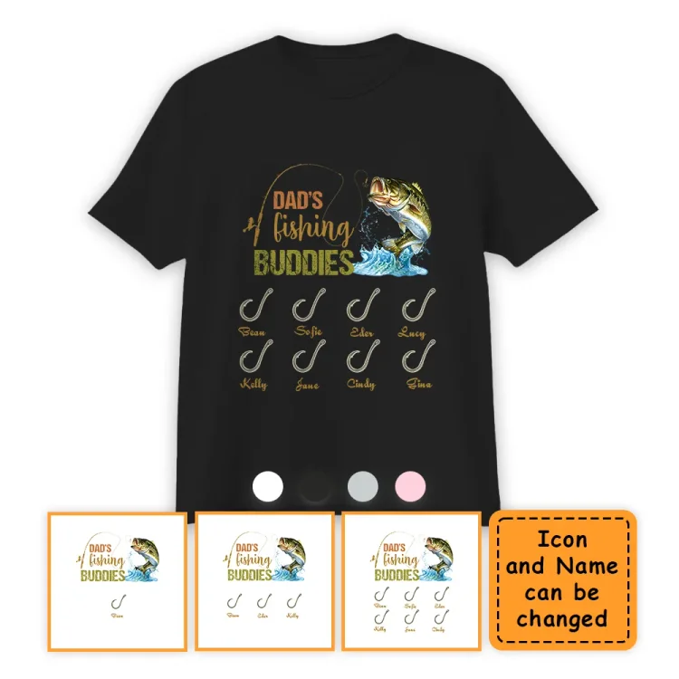 Personalized T-Shirt -Dad Grandpa Fishing Buddies