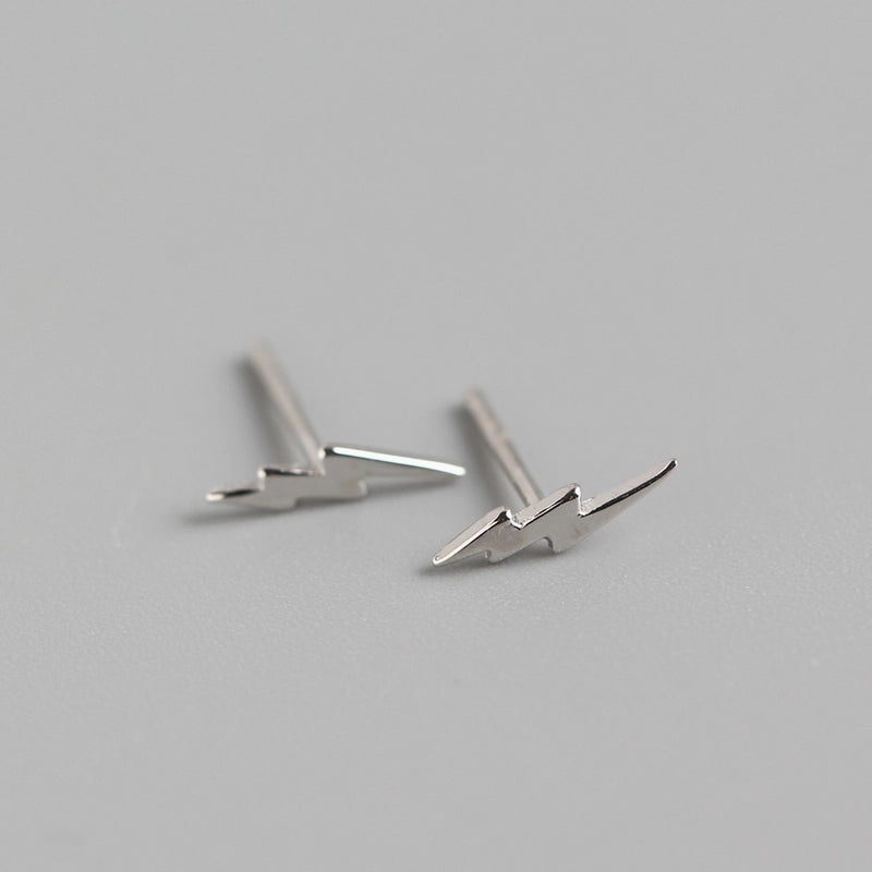1 Pair 925 Sterling Silver Lightning Ear Studs