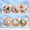 (US Local)6PCS DIY Piano Flower Diamond Art Greeting Cards Congratulations Cards & Gifts