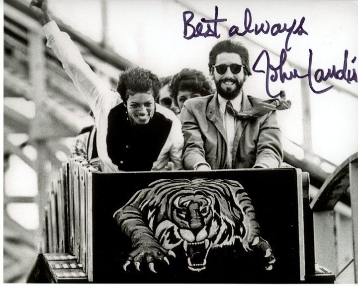 JOHN LANDIS signed autographed w/ MICHAEL JACKSON Photo Poster painting