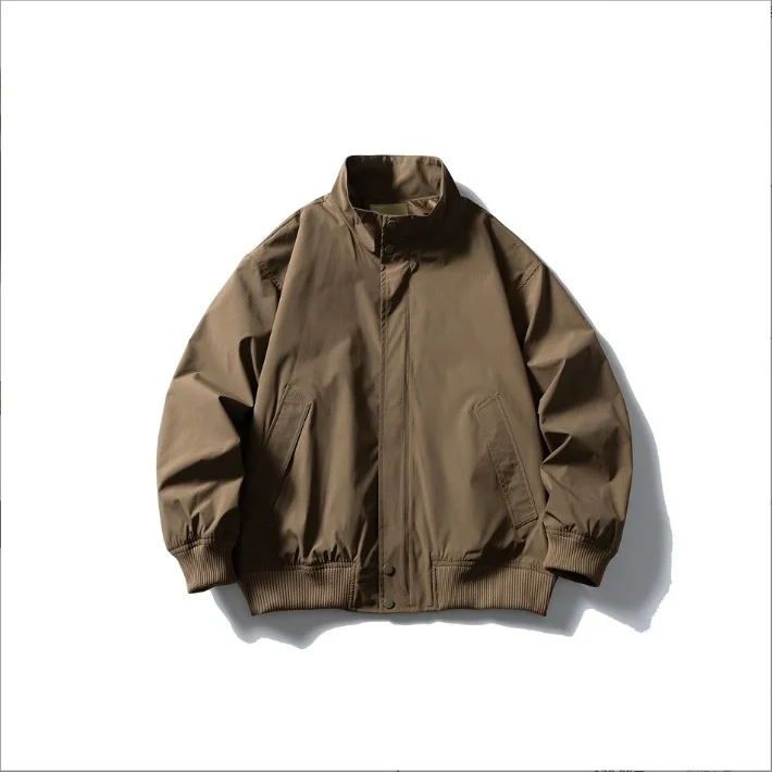 Spring and autumn retro coat work jacket men's casual stand collar top