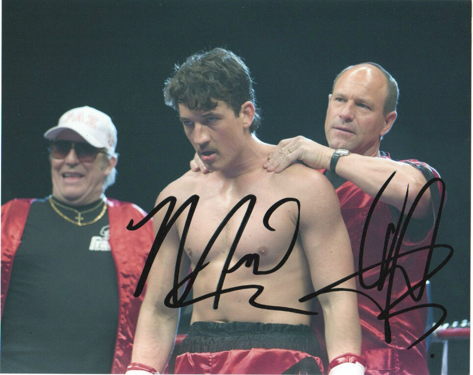 Miles Teller Aaron Eckhart Bleed For This Autographed Signed 8x10 Photo Poster painting COA