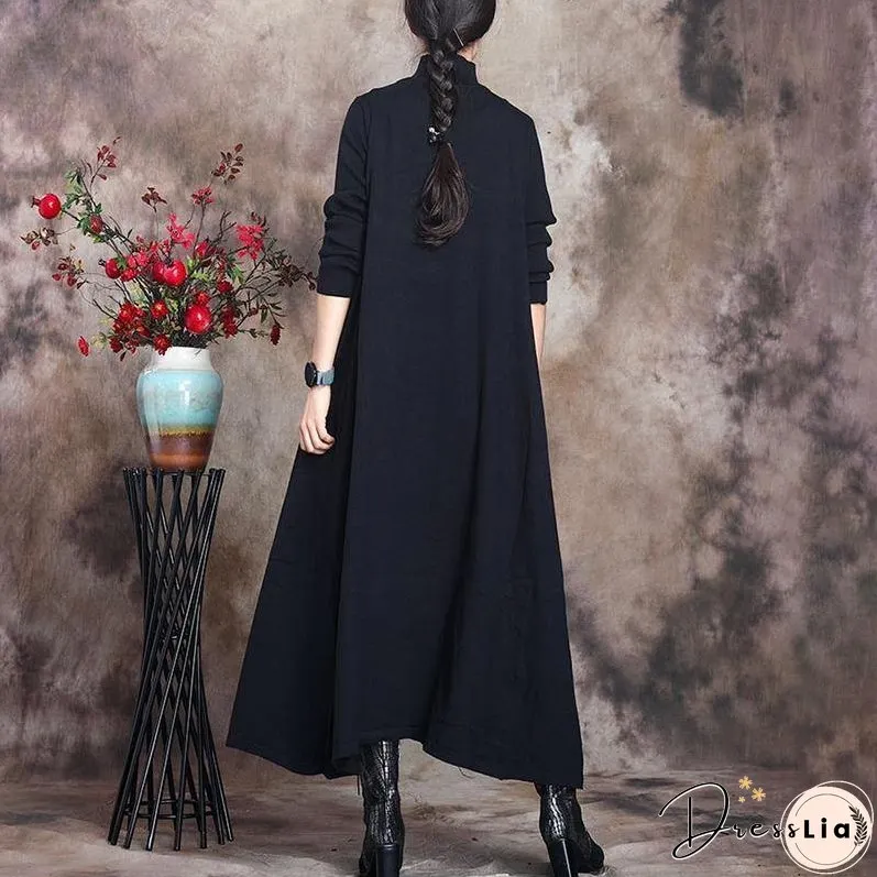 Solid Knitted High Neck Casual Dress ( Limited Stock)