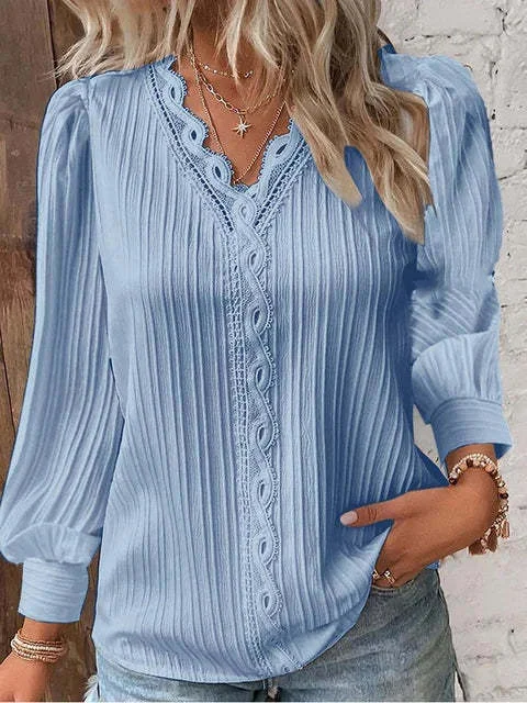 Selah - Elegant Solid Lace Tops Radinnoo.com